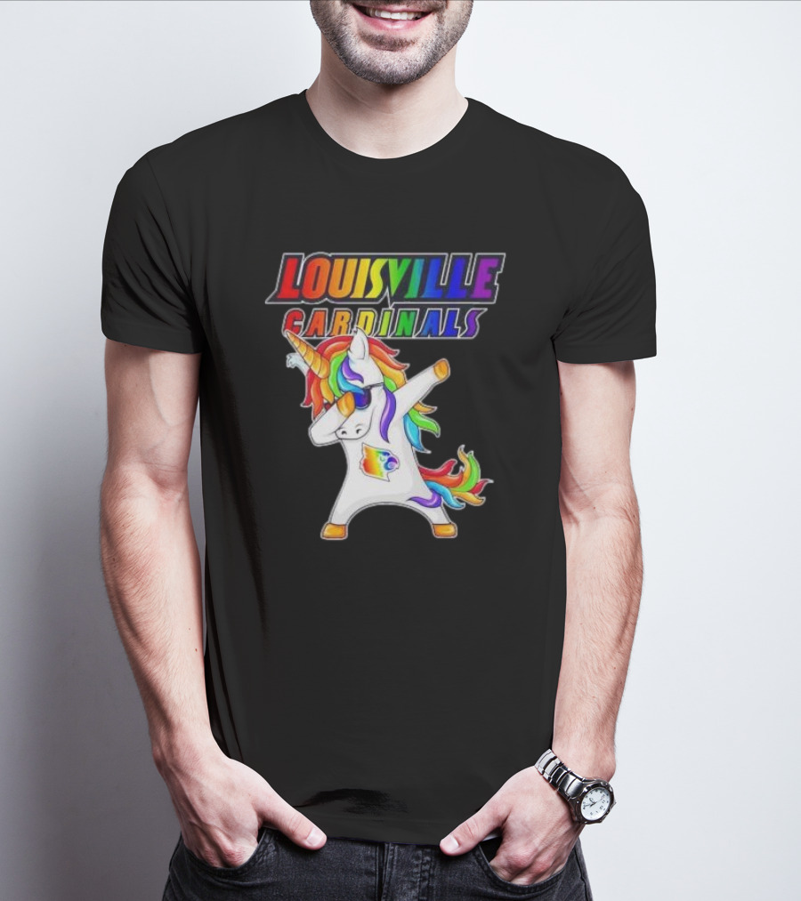 Louisville Cardinals Rainbow Unicorn Dabbing LGBT Pride T-Shirt
