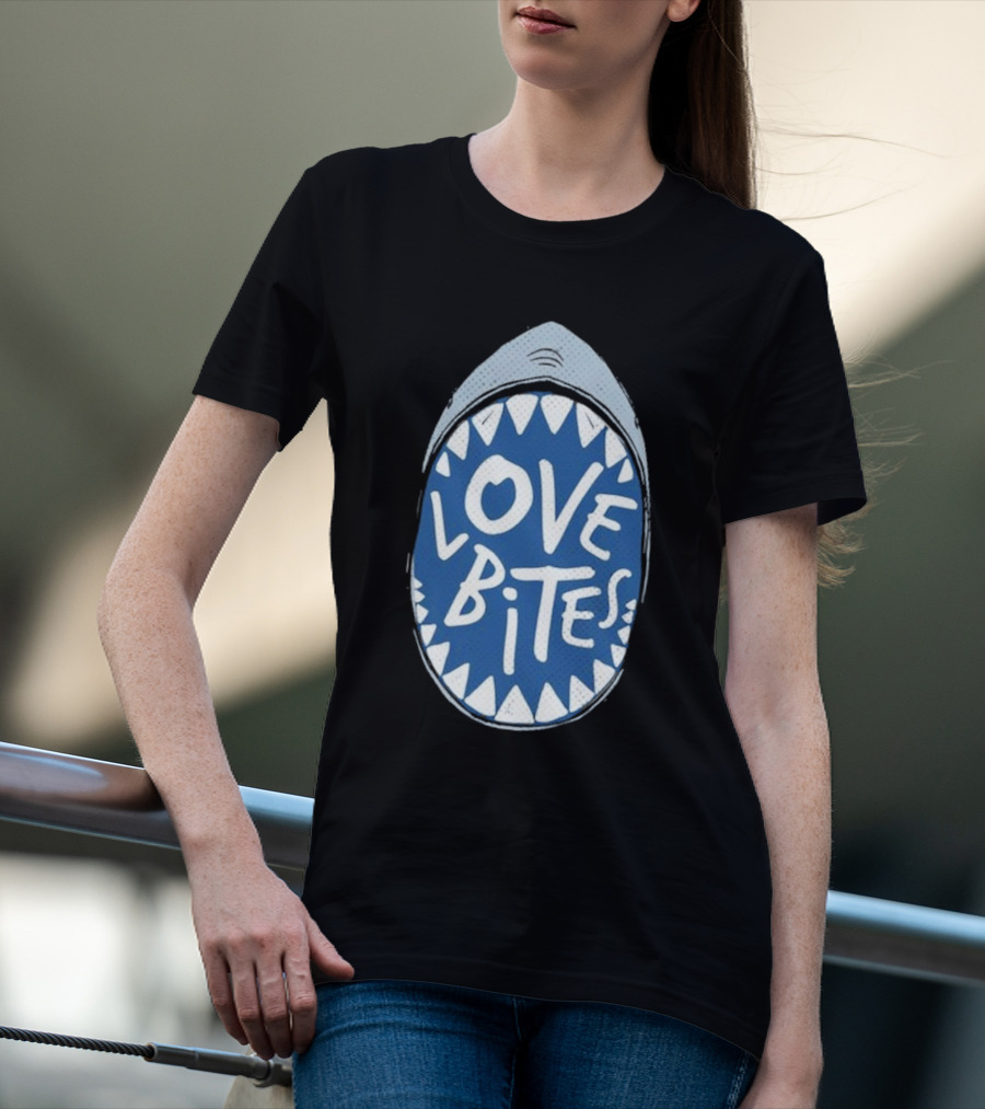 Love Bites Shark Mouth Teeth Graphic T-Shirt