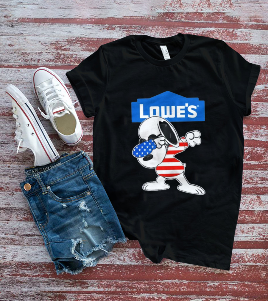 Lowe's Snoopy Dabbing American Flag Outfit T-Shirt