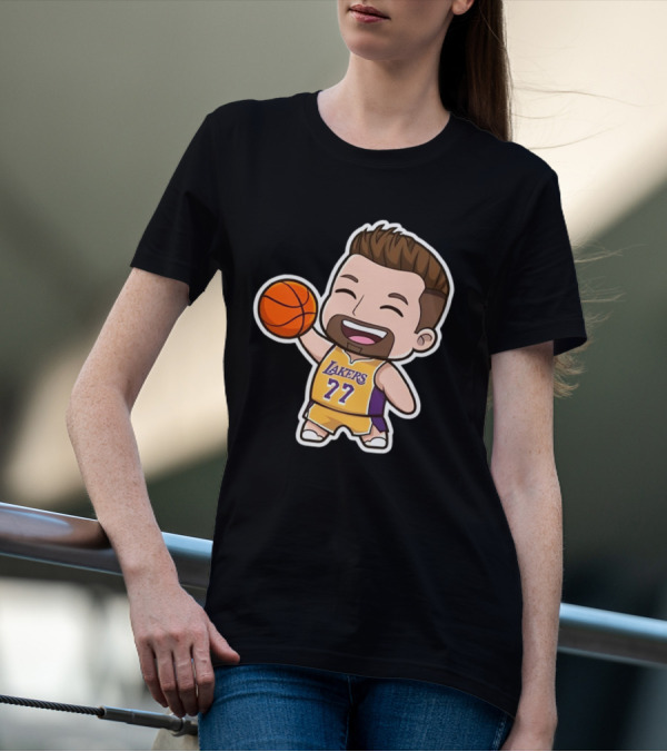 Luka Doncic Lakers 77 Chibi Cartoon Basketball T-Shirt