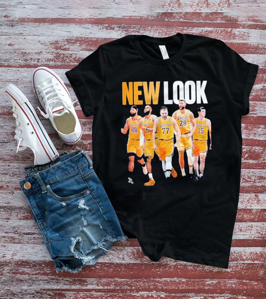 New Look Lakers Starting Five Luka Doncic 77 Los Angeles T-Shirt