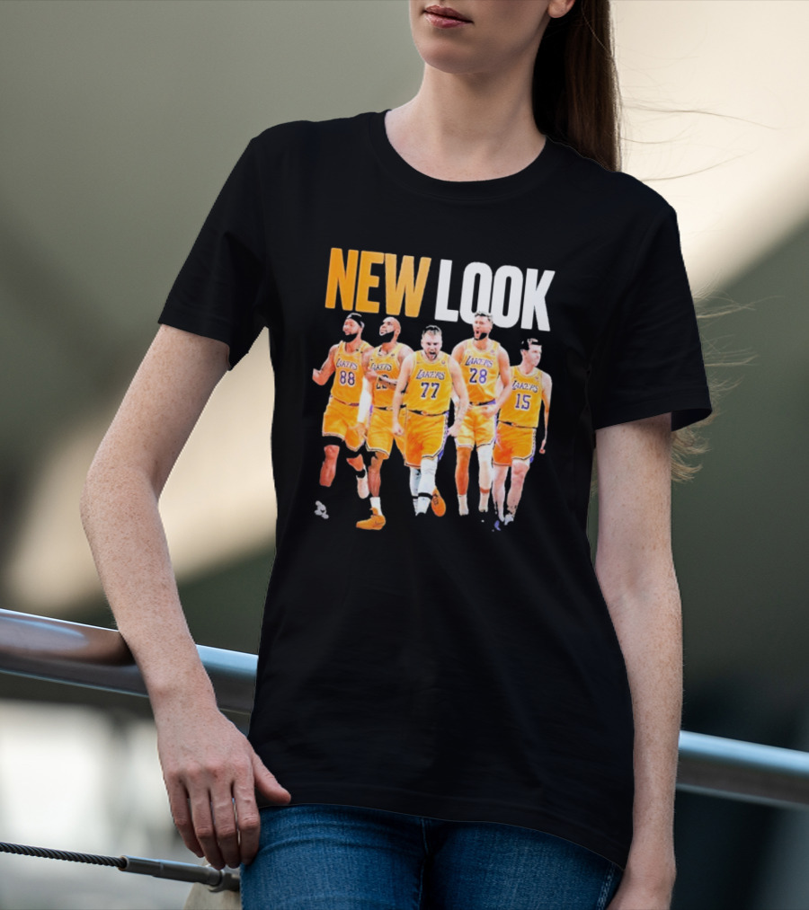 New Look Lakers Starting Five Luka Doncic 77 Los Angeles T-Shirt