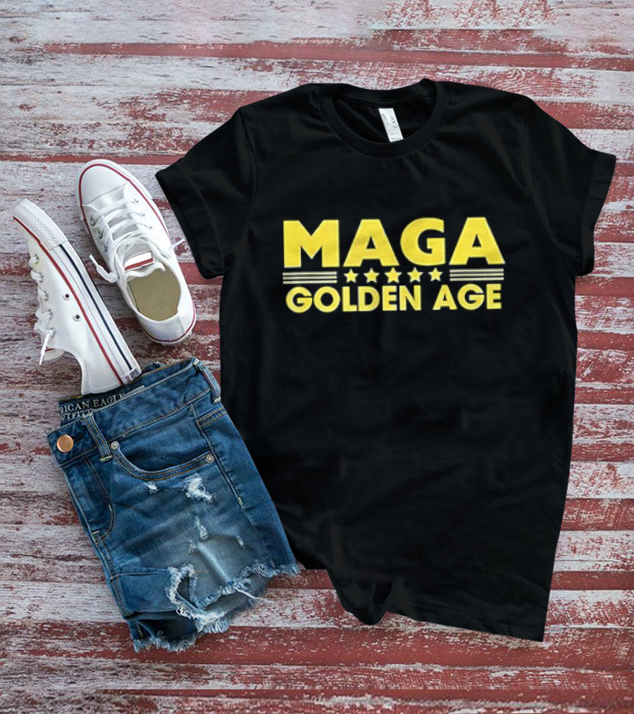 MAGAGolden Age Stars And Bold Yellow Text T-Shirt