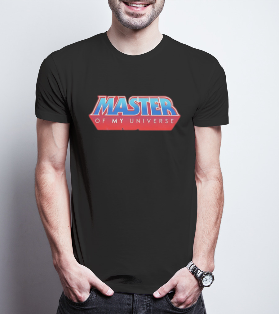 Master Of My Universe Retro Red And Blue Text T-Shirt
