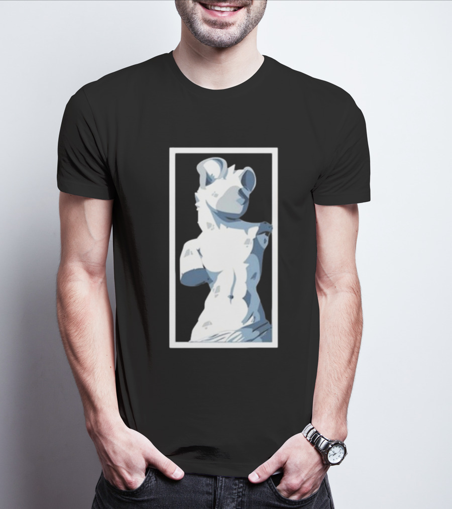 Mangoyena God's Chosen Hyena Statue Style T-Shirt