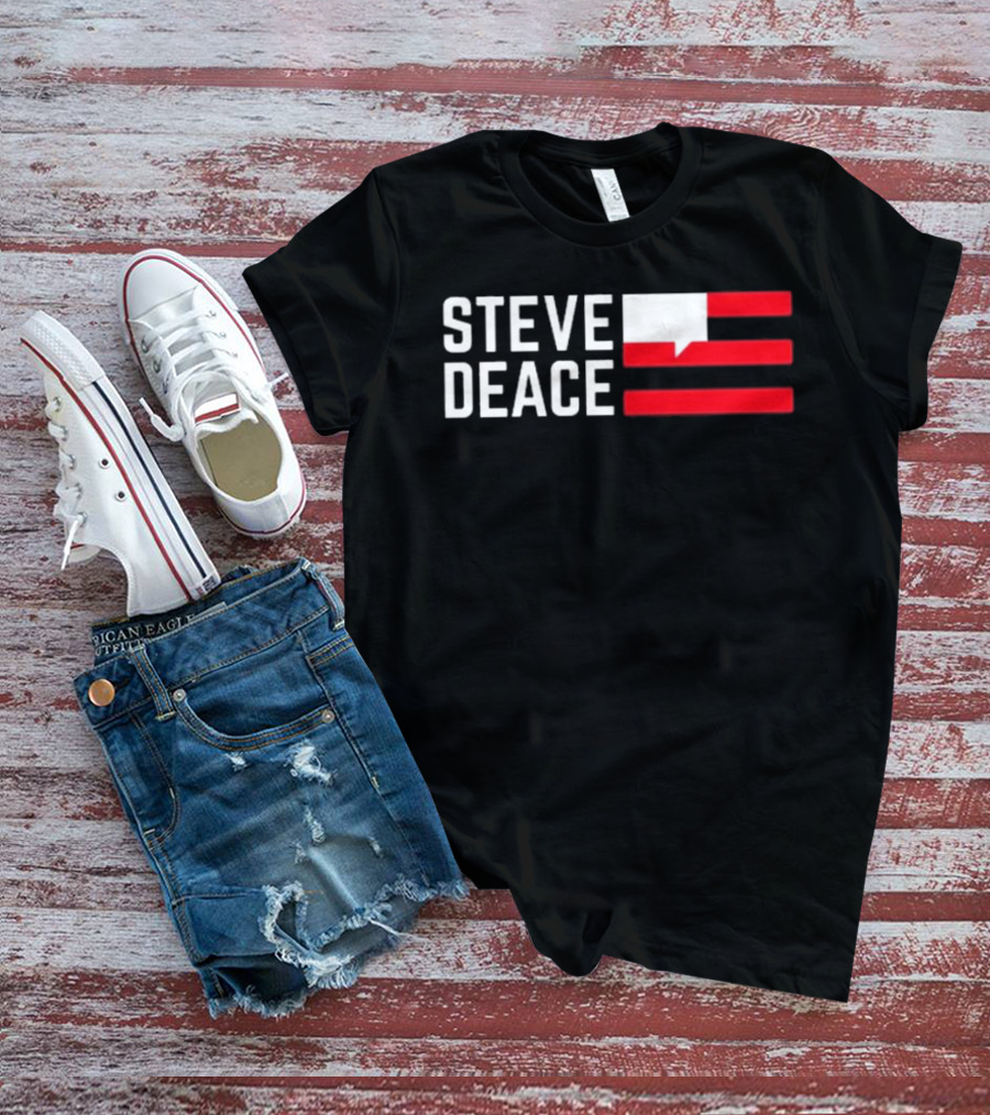 STEVE DEACE Red White Speech Bubble Stripes T-Shirt