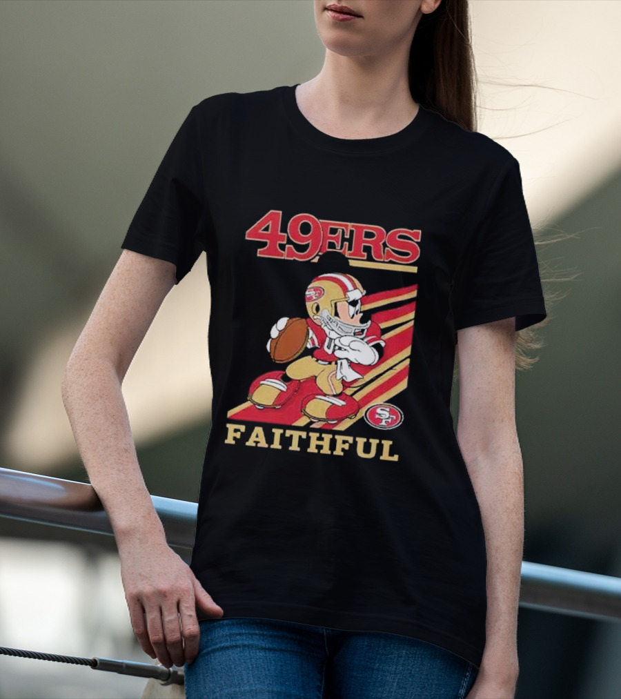 49ers Faithful Mickey Mouse Football Player T-Shirt
