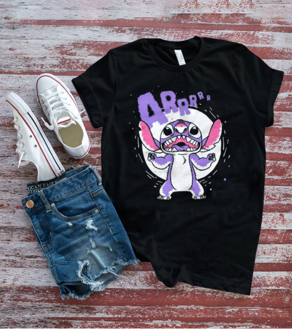 Midnight Stitch ARRp Purple Alien Character With Moon Background T-Shirt