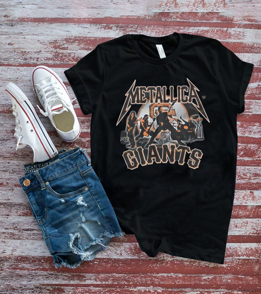 Metallica San Francisco Giants Guitarist Drummer Event 2025 T-Shirt