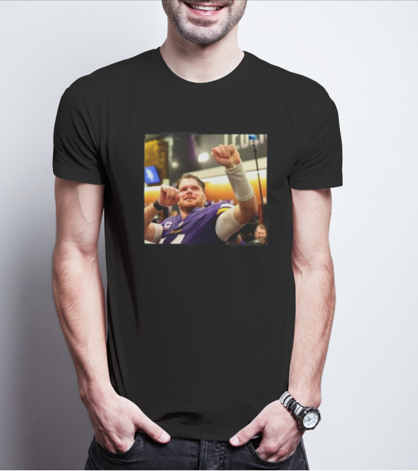 Minnesota Vikings Locker Room Celebration NFL Sam Darnold Insight T-Shirt