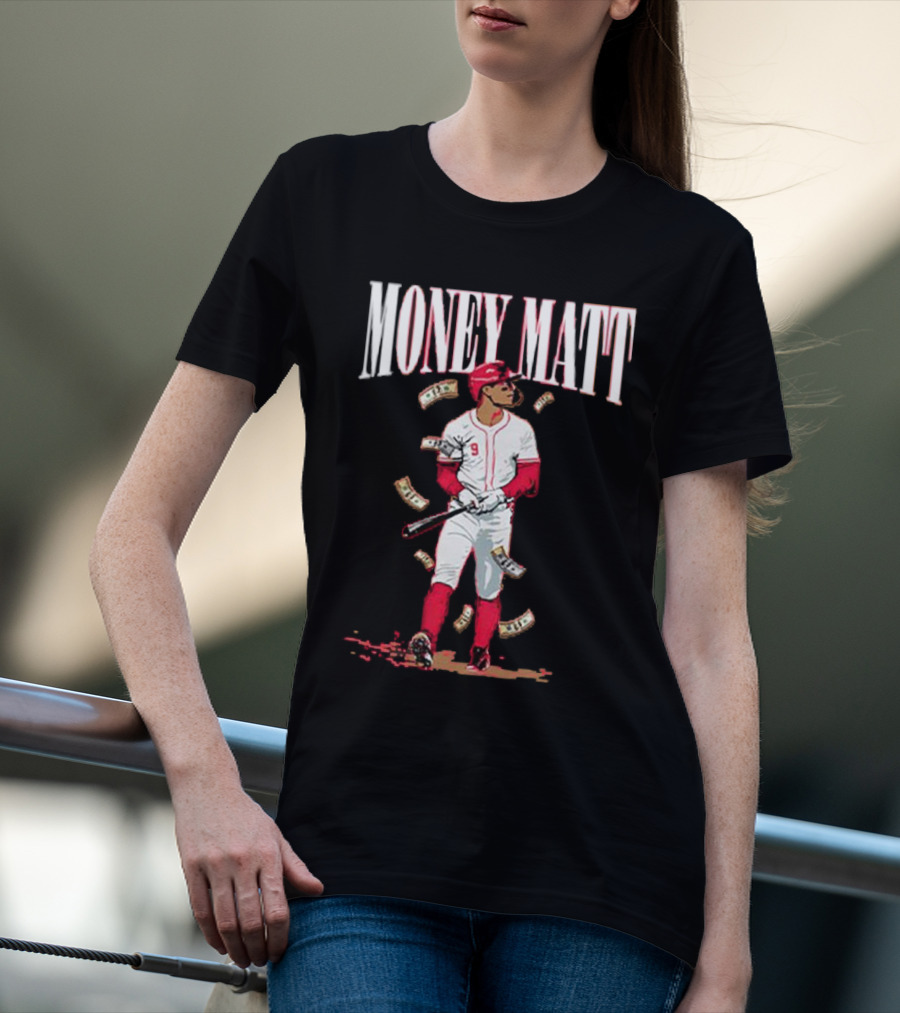 Money Matt McLain Red Baseball Player Icon T-Shirt