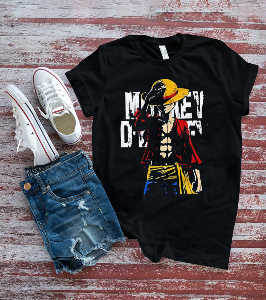 Monkey D Luffy One Piece Anime Character Iconic Straw Hat Pirate Outfit T-Shirt