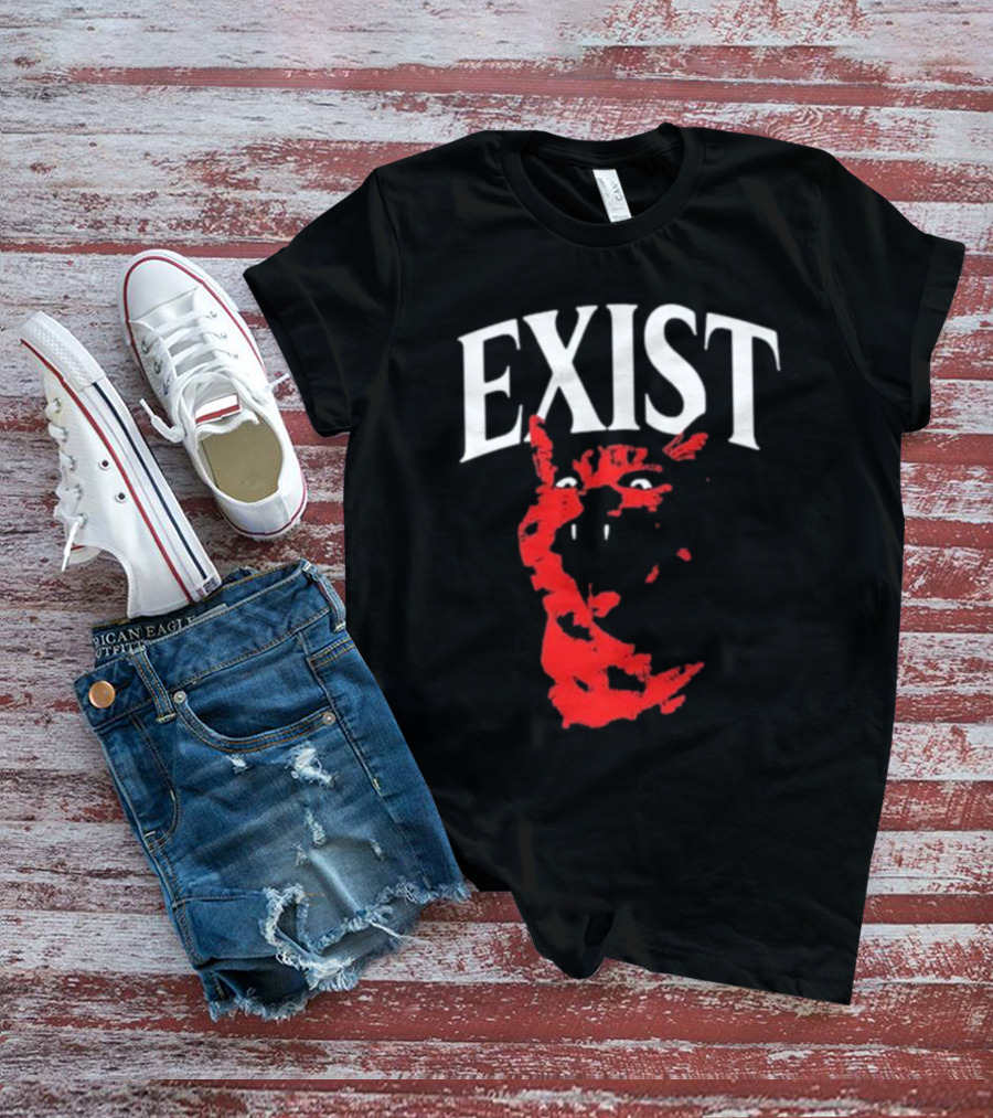 Mynameistuv Exist Red Cat Face T-Shirt
