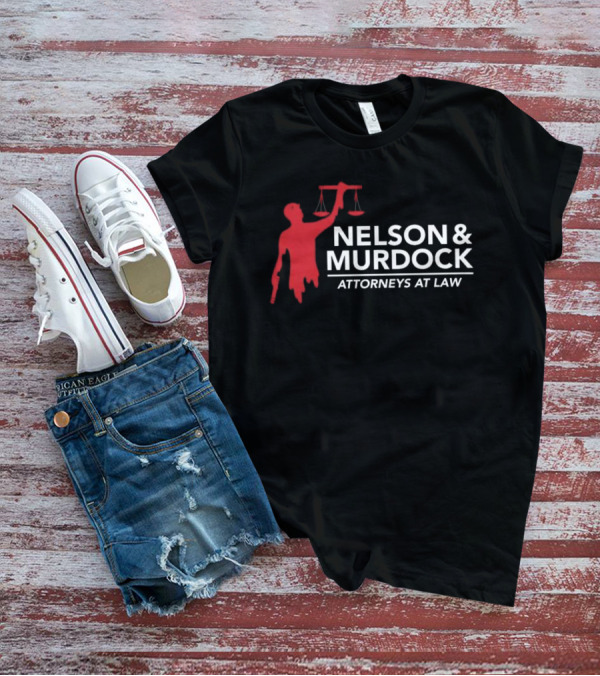 Nelson & Murdock Attorneys At Law Scales Of Justice Iconic Red Silhouette T-Shirt