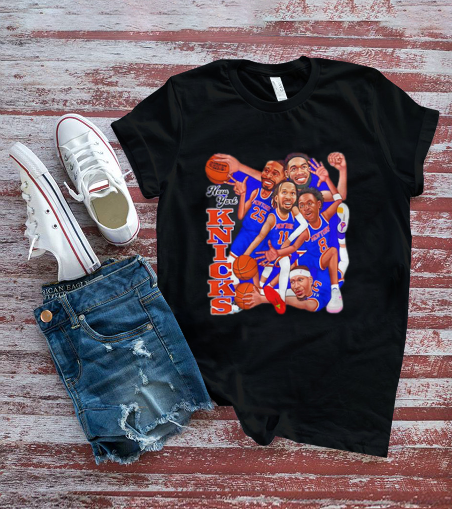 New York Knicks Basketball Caricatures Team Group Fan Favorite T-Shirt