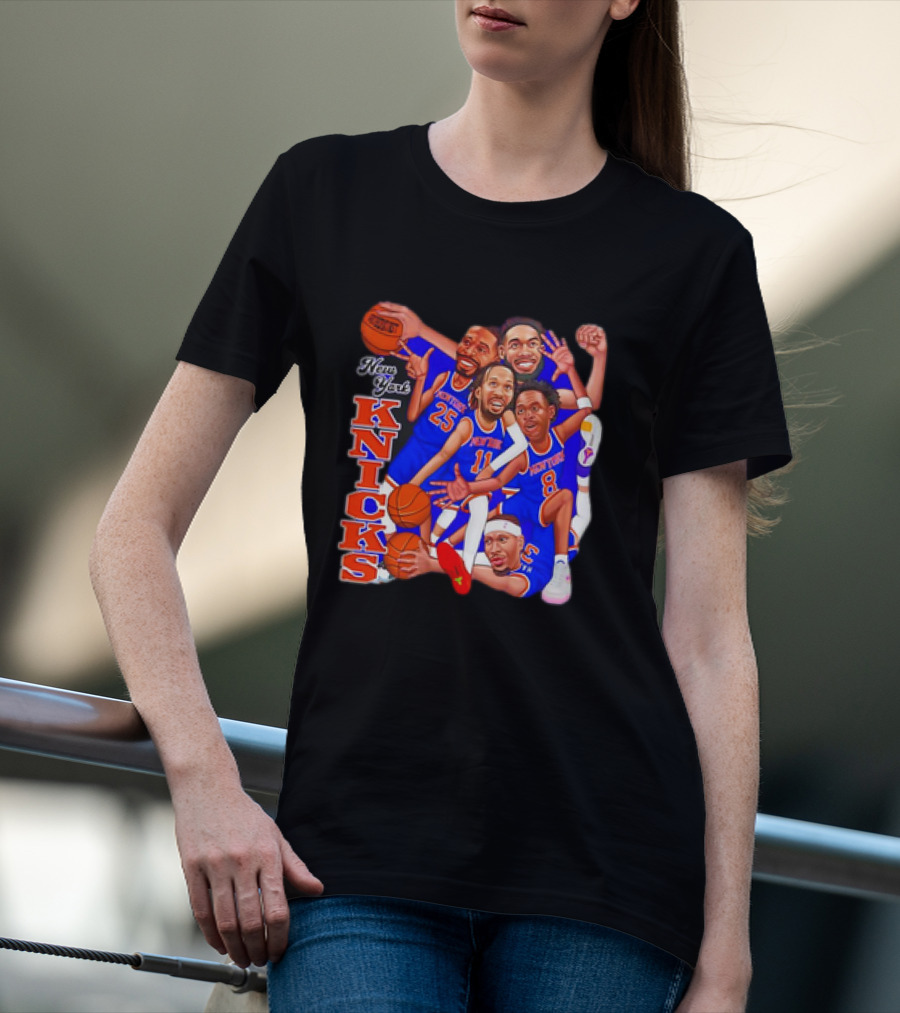 New York Knicks Basketball Caricatures Team Group Fan Favorite T-Shirt