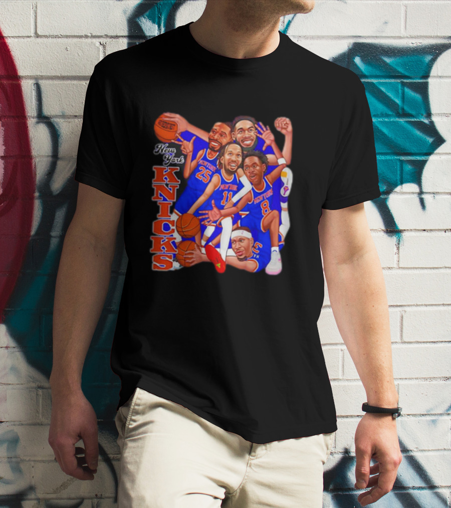New York Knicks Basketball Caricatures Team Group Fan Favorite T-Shirt