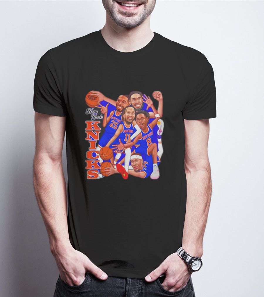 New York Knicks Basketball Caricatures Team Group Fan Favorite T-Shirt