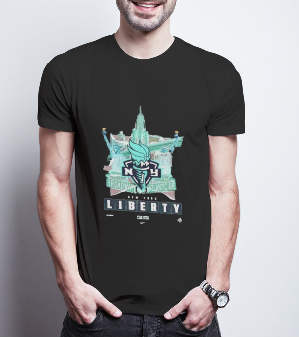 New York Liberty Broadway Atlantic Ave WNBA Statue Of Liberty Empire State Building T-Shirt