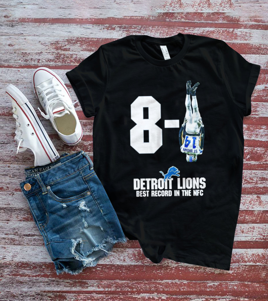 Detroit Lions 8-1 Amon-Ra St. Brown Headstand Celebration Best Record In NFC T-Shirt