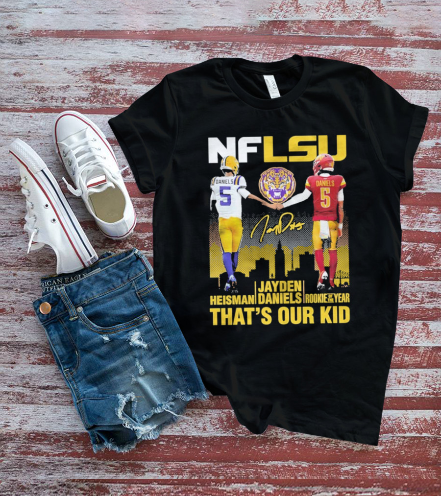 NFLSU Jayden Daniels That's Our Kid Quarterback Tiger Symbol T-Shirt
