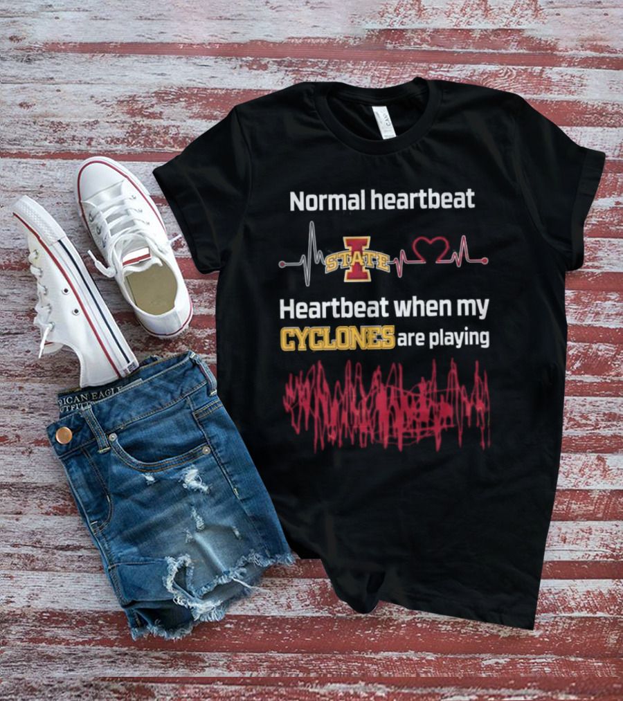 Normal Heartbeat Iowa State Cyclones Heartbeat Playing T-Shirt
