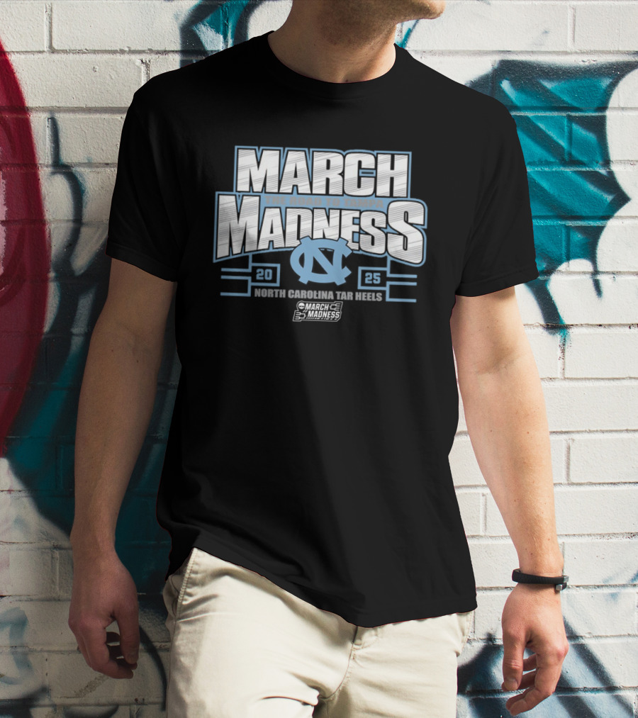 March Madness 2025 North Carolina Tar Heels Road To Tampa NCAA Tournament T-Shirt