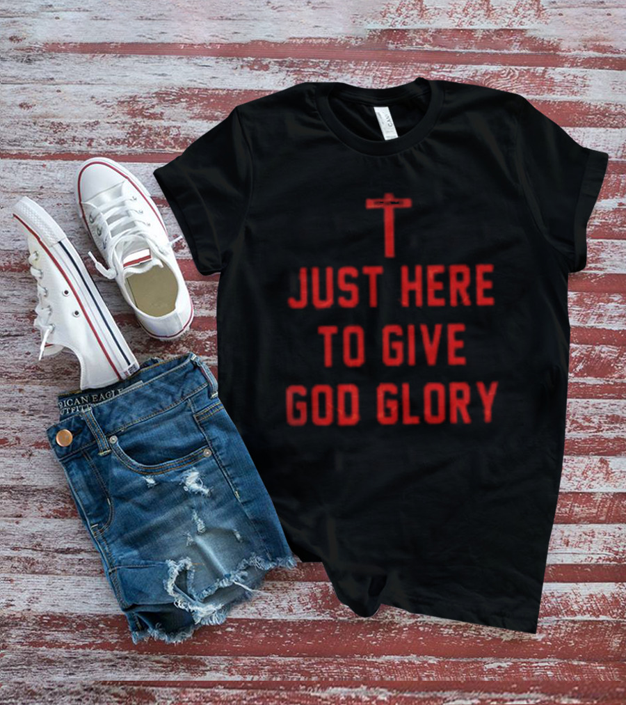 Ohio State Buckeyes Jesus Won Just Here To Give God Glory Cross T-Shirt