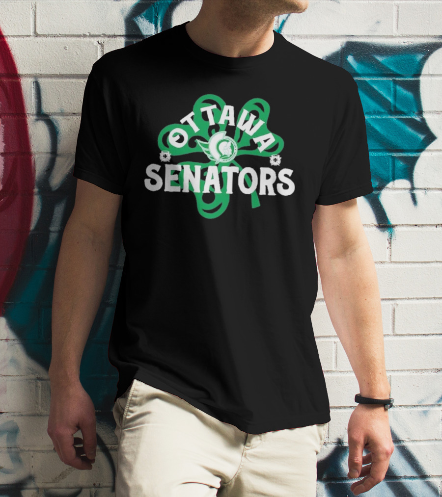 Ottawa Senators St. Patrick's Day Shamrock Hockey Richmond T-Shirt