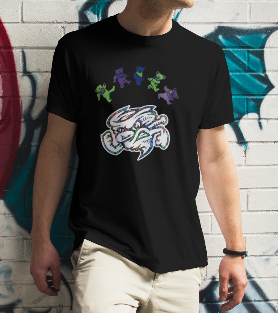 Omaha Storm Chasers Grateful Dead Night 2025 Baseball Dancing Bears T-Shirt