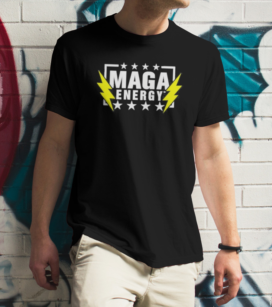 MAGA Energy Lightning Bolt Star Pattern T-Shirt
