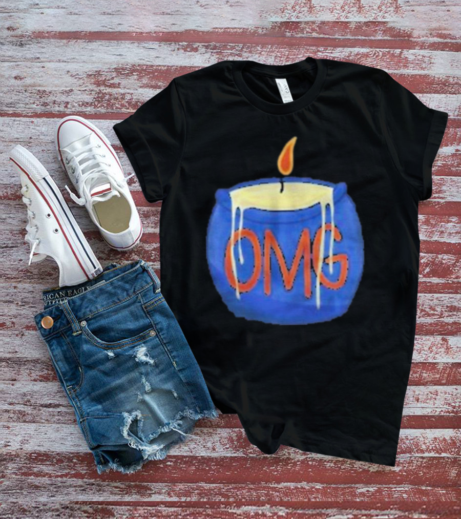OMG Rally Candle Iconic Blue Wax Flame T-Shirt