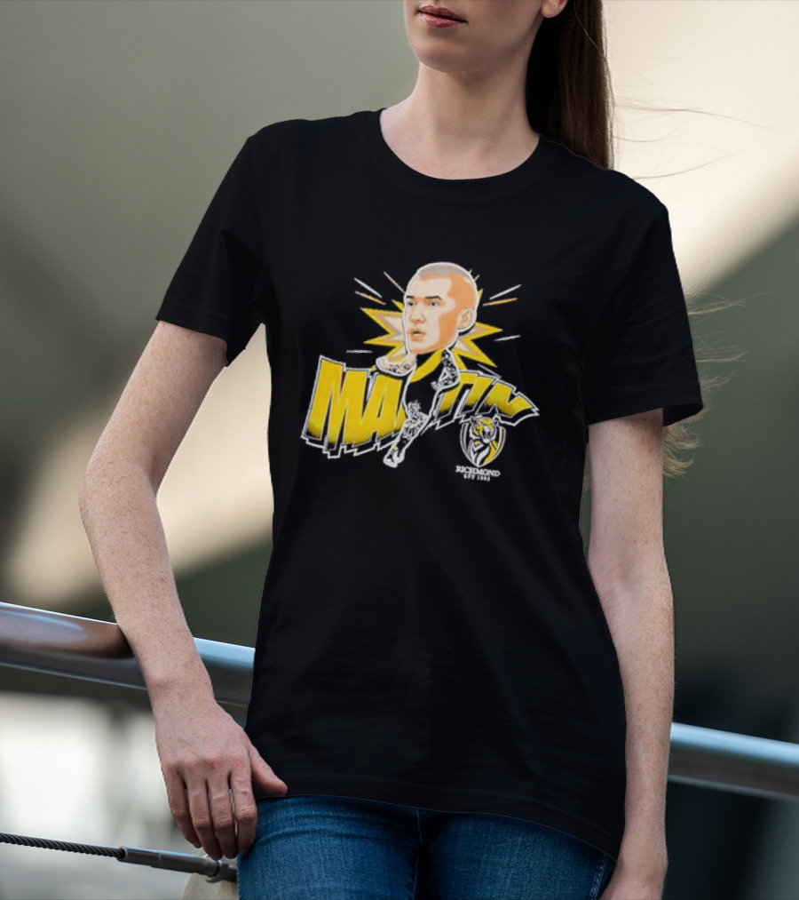 Richmond FC Dustin Martin Henrik Face With Yellow Highlights T-Shirt
