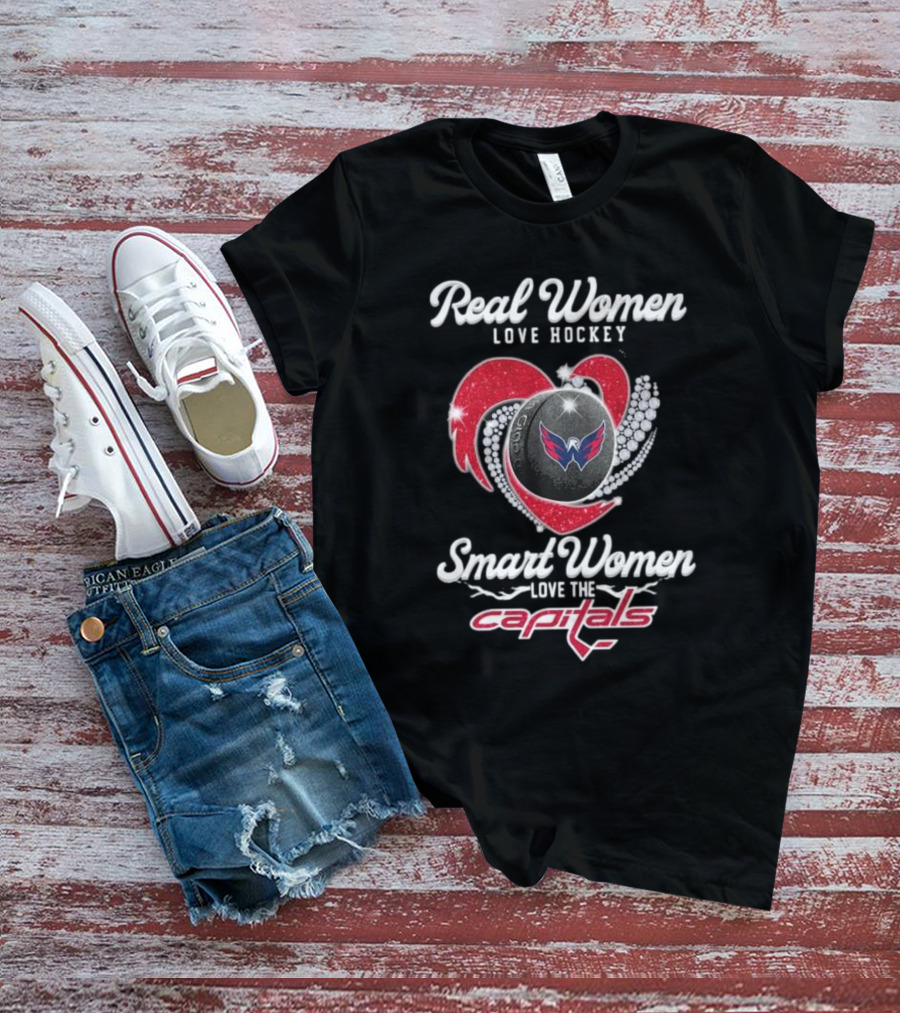 Real Women Love Hockey Smart Women Love The Capitals Washington 2025 T-Shirt