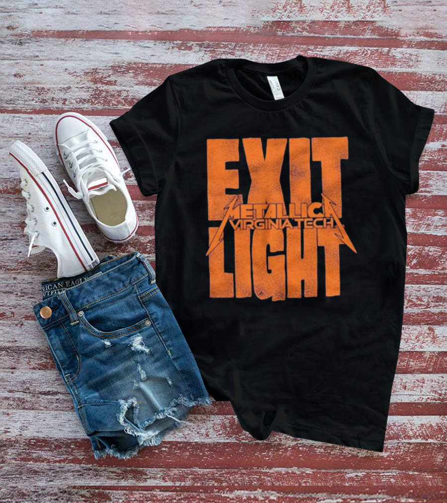 EXIT LIGHT METALLICA VIRGINIA TECH RETRO BRAND MAROON HOKIES T-Shirt