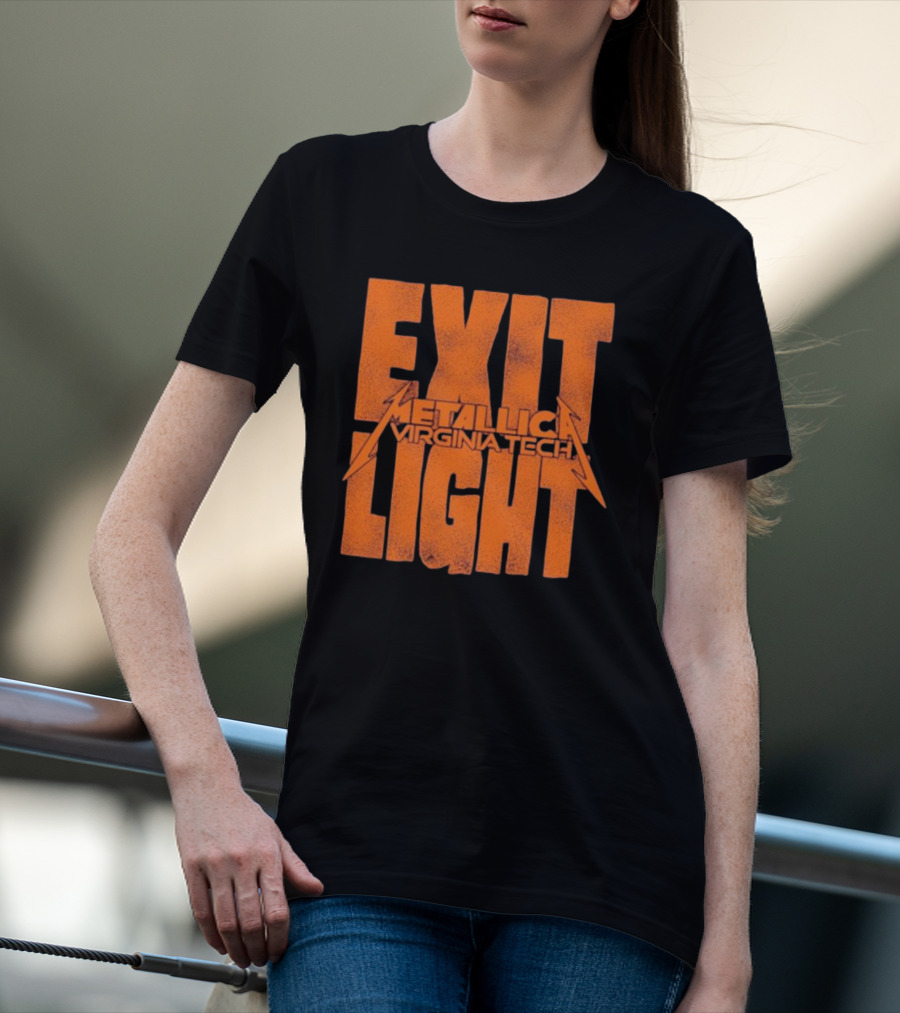 EXIT LIGHT METALLICA VIRGINIA TECH RETRO BRAND MAROON HOKIES T-Shirt