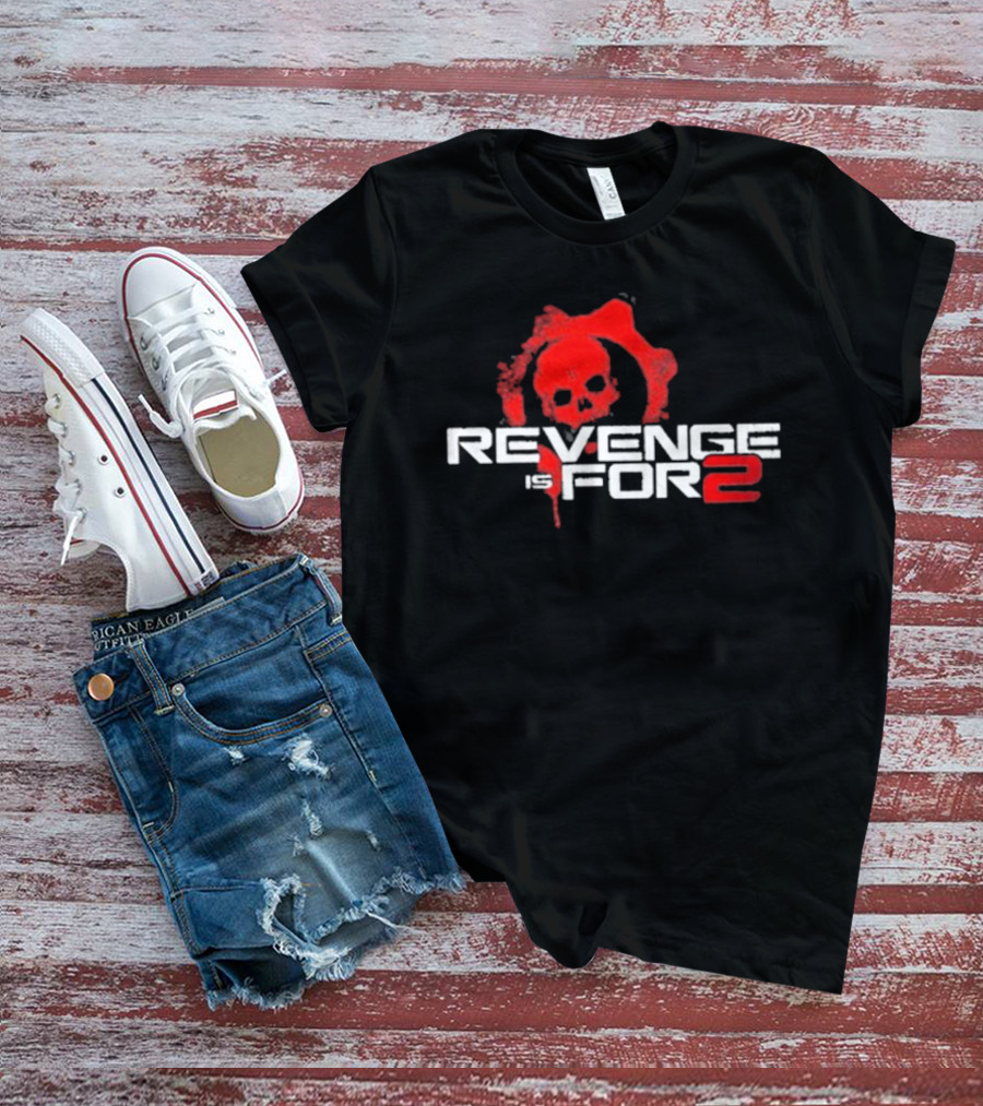 Revenge For 2 Skull Emblem Blood Splatter T-Shirt