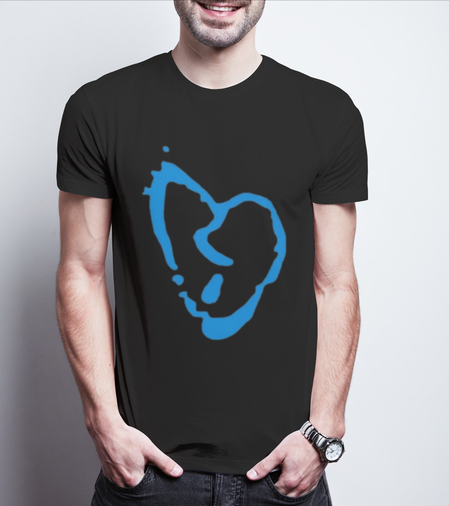 Revenge Lightning Heartbreak Blue Broken Heart Outline T-Shirt