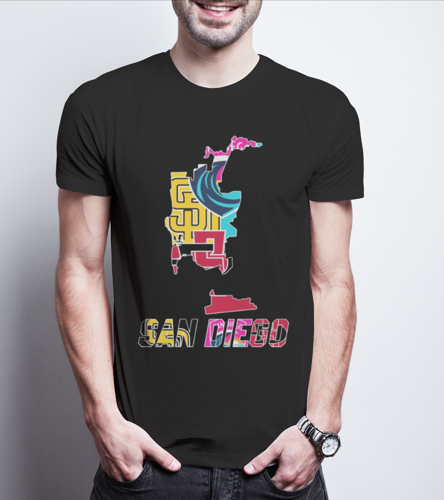 San Diego Padres Aztecs Wave Sports Team T-Shirt