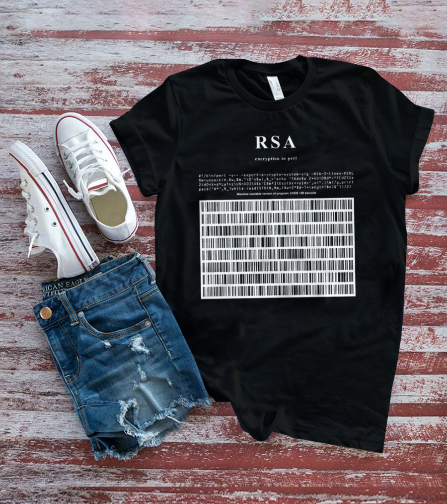 RSA Warning This Is A Munition Encryption Export Controlled Barcode Style T-Shirt