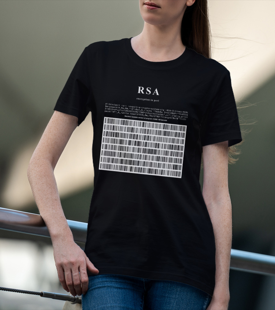 RSA Warning This Is A Munition Encryption Export Controlled Barcode Style T-Shirt