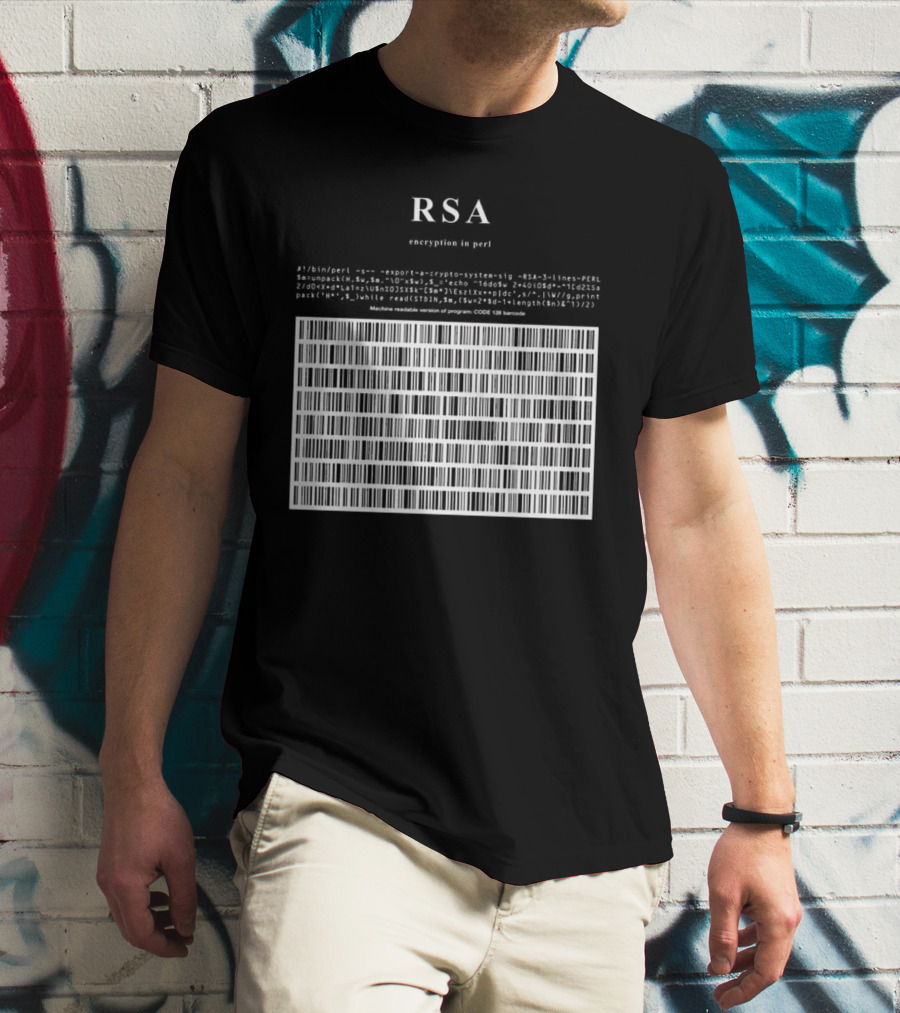 RSA Warning This Is A Munition Encryption Export Controlled Barcode Style T-Shirt