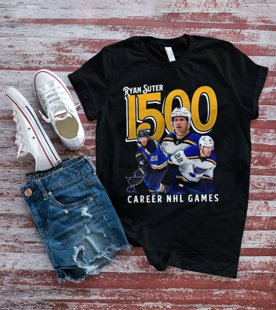 Ryan Suter St. Louis Blues 1500 Career NHL Games Celebration T-Shirt