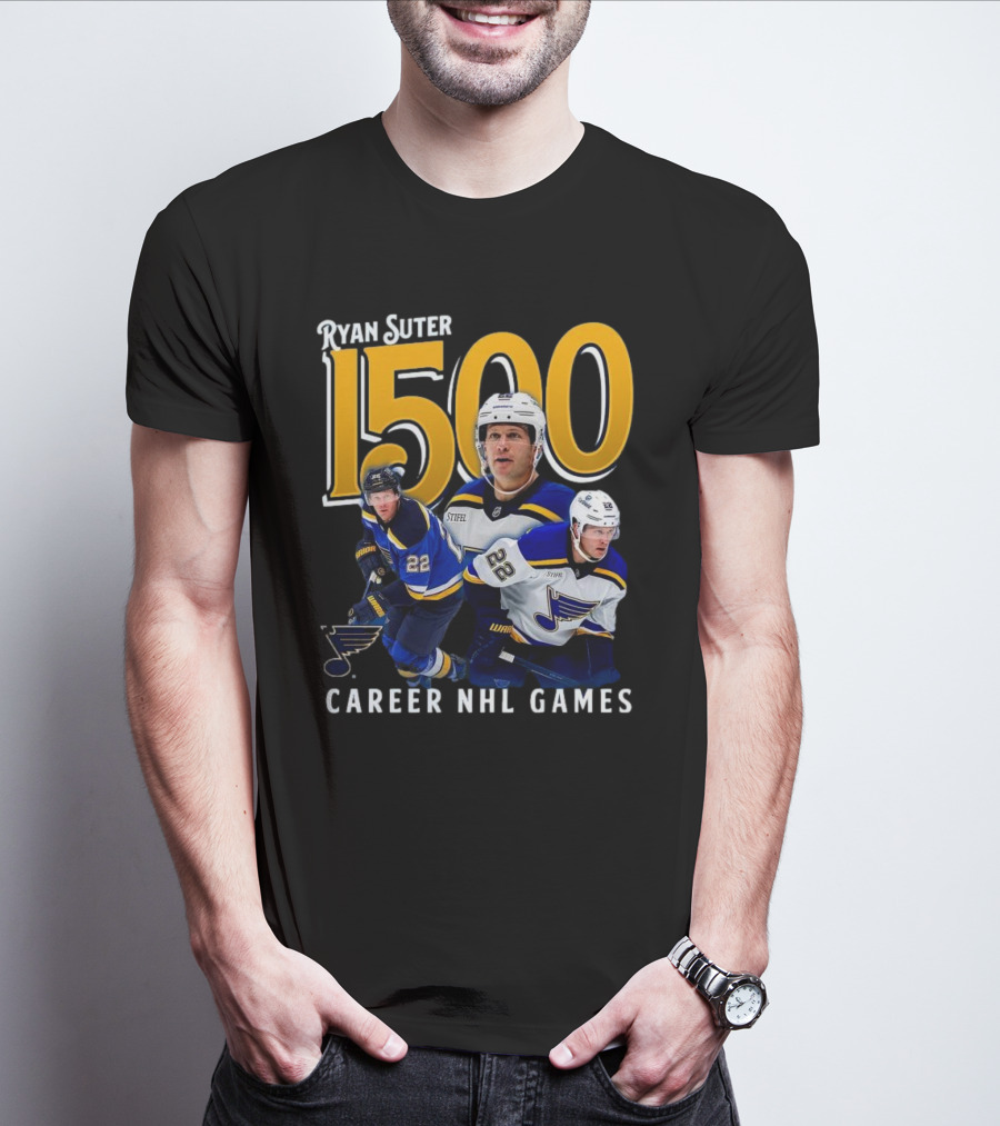 Ryan Suter St. Louis Blues 1500 Career NHL Games Celebration T-Shirt