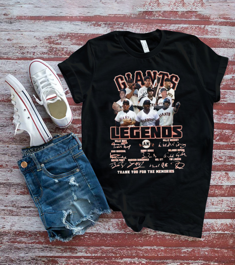 San Francisco Giants Legends Thank You For The Memories Signatures 2025 T-Shirt