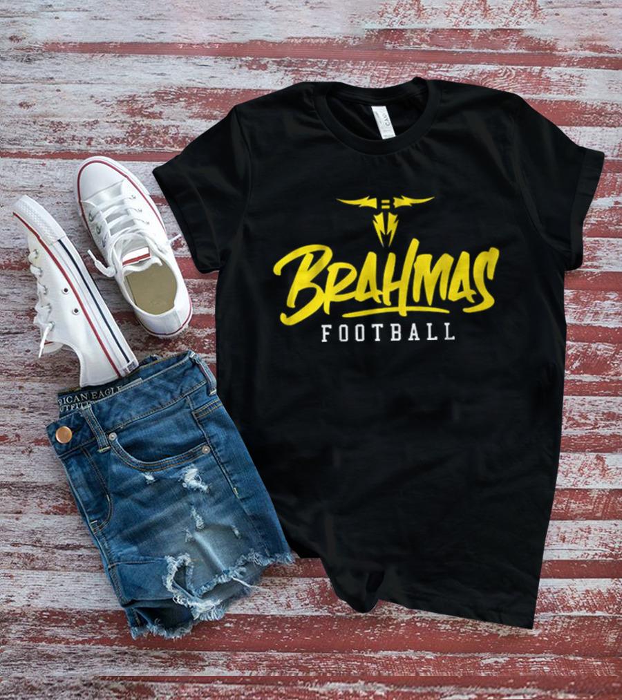 Brahmas Football San Antonio Stylized Text T-Shirt