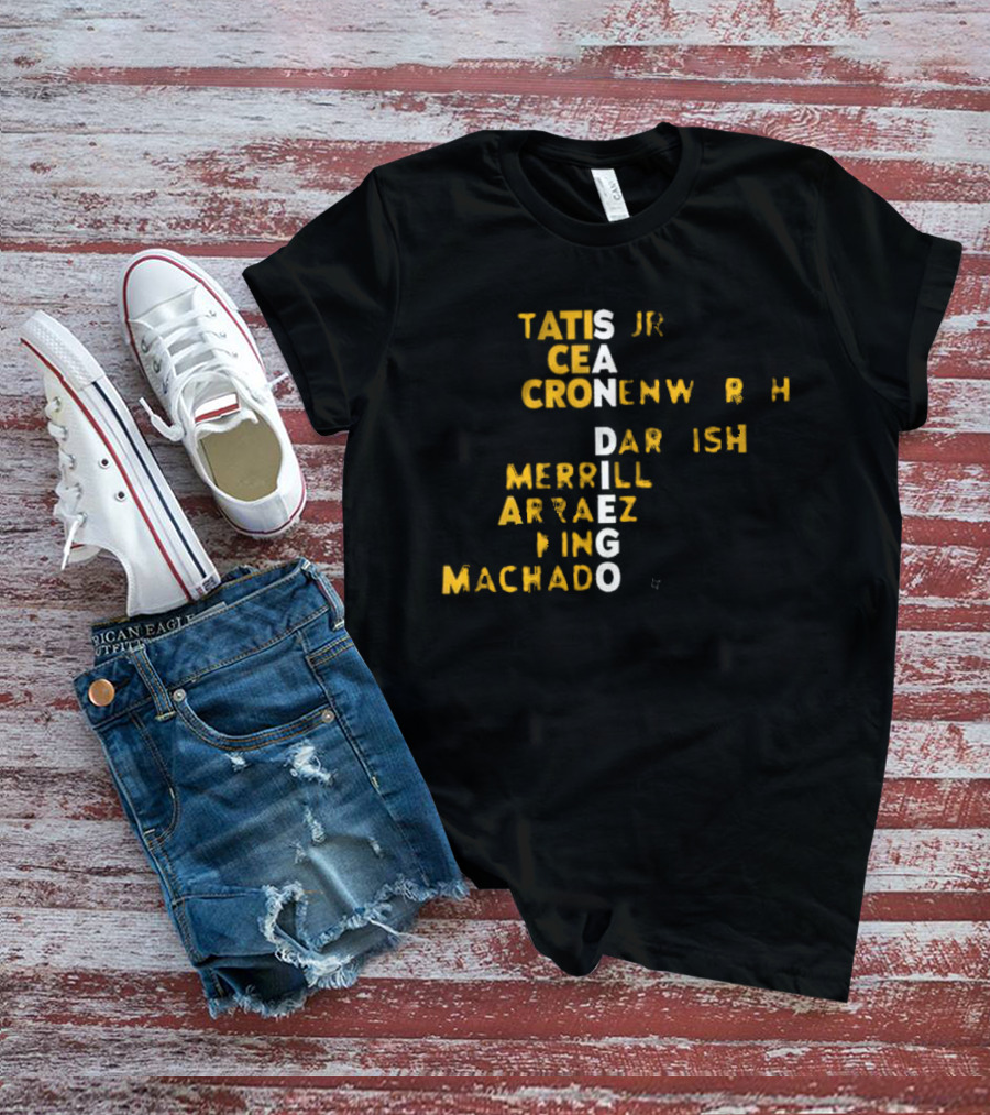San Diego 2025 Tatis Jr Machado Darvish Merrill Arraez Cronenworth Engel黄 T-Shirt