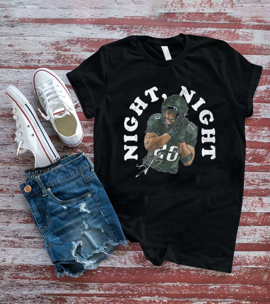 Saquon Barkley Night Night 26 Vintage Signature NFL Football Graphic T-Shirt