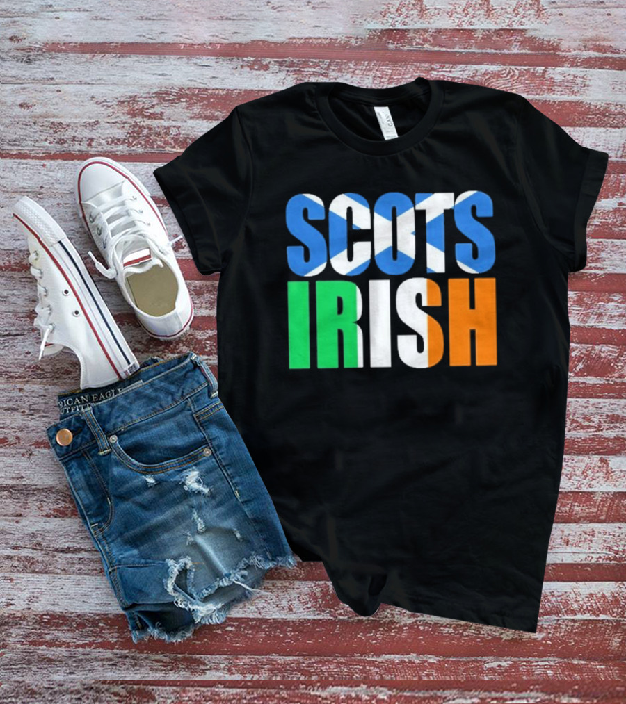 Scots Irish Flag Scottish Saltire Irish Tricolor T-Shirt