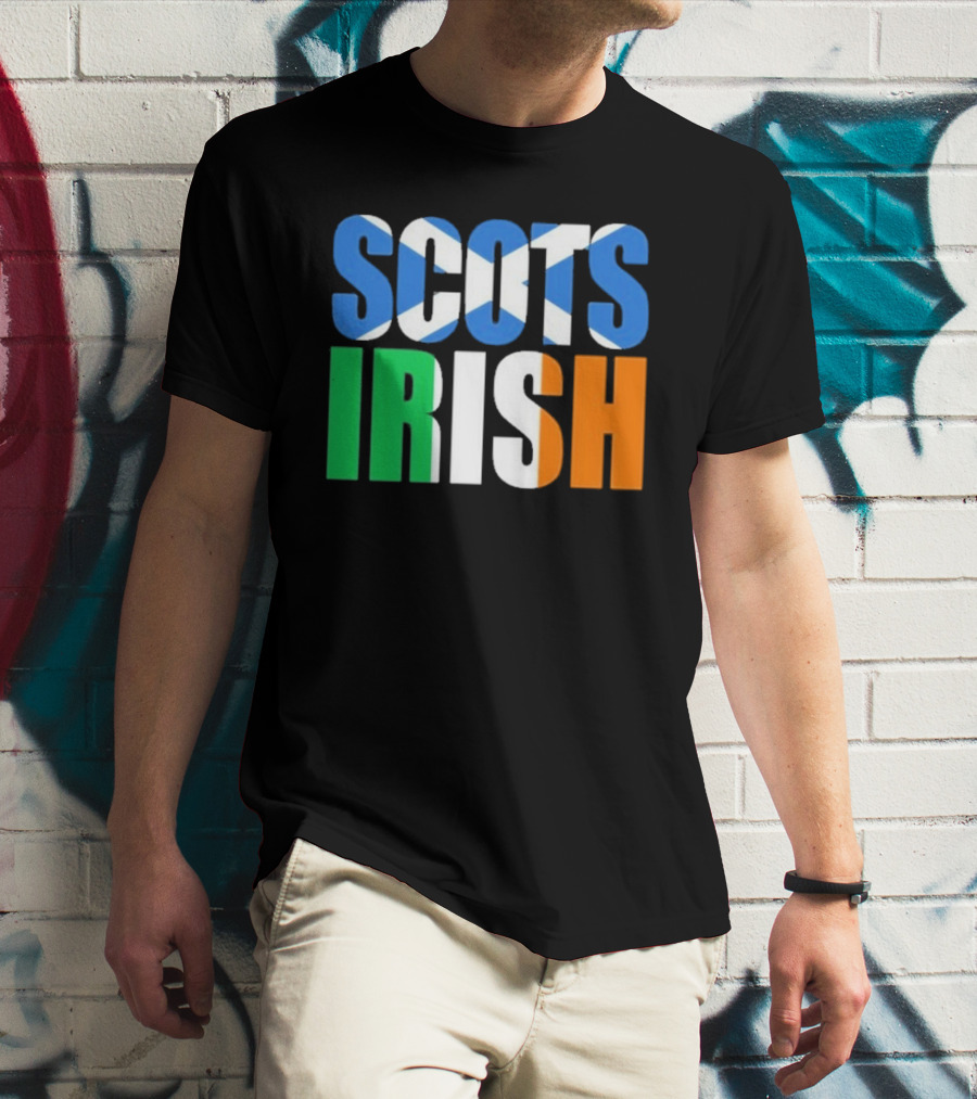Scots Irish Flag Scottish Saltire Irish Tricolor T-Shirt
